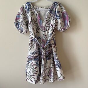 LOFT Paisley Mini Dress - Purple, Blue, White